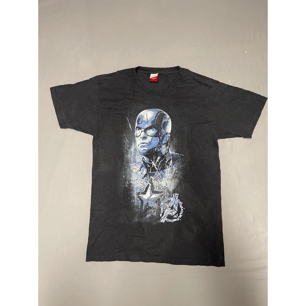 Marvel Captain America Graphic T-Shirt Mens Medium Black Nastrovia Potsdam Tee